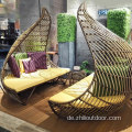 Outdoor -Tagesbett -Fabrik schwarzer Rattan Garten Daybett